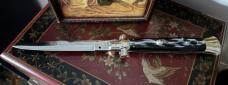 15” Rostfrei Italy Vintage Stiletto Switchblade Faux Horn, Exceptional Condition 