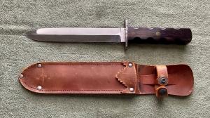 Possible WW II Era Theater Made Double Edged Knife amp Sheath