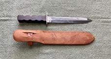 Possible WW II Era Theater Made Double Edged Knife & Sheath