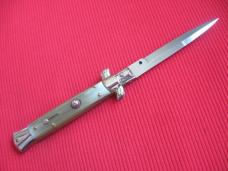 ITALY INOX 9" BLONDE HORN Bayonet BLADE ITALIAN STILETTO Knife - New Old Stock