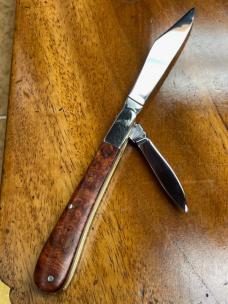Taylor's Eye Witness Premium Gentlemen's Clip Barlow, Clip/Pen blades with Amboyna Burl Covers