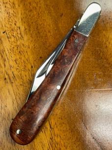 Taylor's Eye Witness Premium Gentlemen's Clip Barlow, Clip/Pen blades with Amboyna Burl Covers