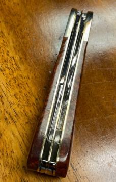 Taylor's Eye Witness Premium Gentlemen's Clip Barlow, Clip/Pen blades with Amboyna Burl Covers