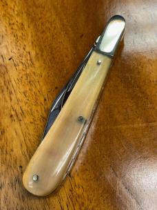 Taylor's Eye Witness Gentlemen's Clip Barlow, Clip/Pen blades with Ram's Horn covers