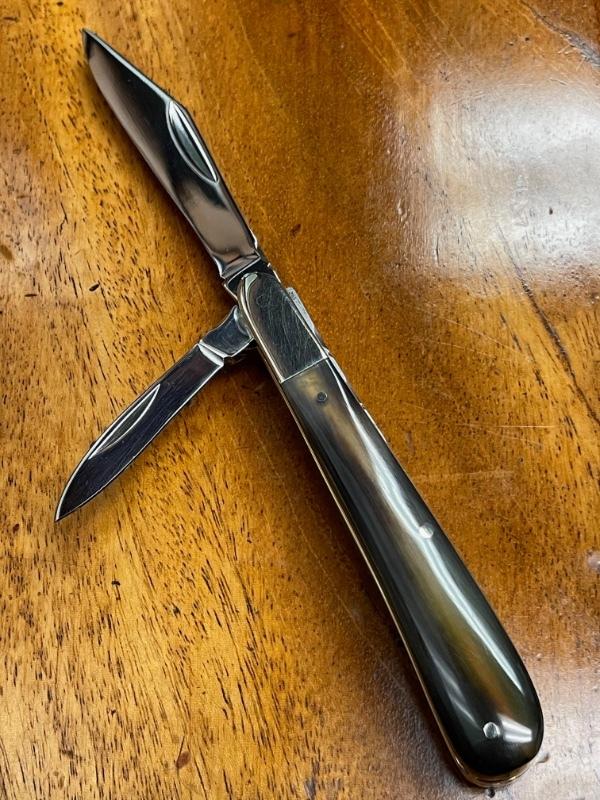 Taylor's Eye Witness Gentlemen's Clip Barlow, Clip/Pen blades with Ram's Horn covers
