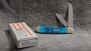 Case XX 2021 Copperhead Caribbean Blue Sawcut Bone 