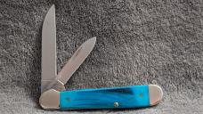 Case XX 2021 Copperhead Caribbean Blue Sawcut Bone 