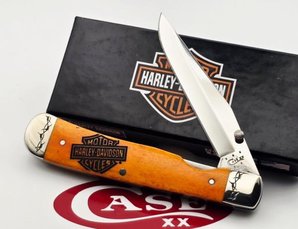 2015 Case XX Persimmon Orange Bone Harley Davidson Trapperlock 2015 Case XX Persimmon Orange Bone Harley Davidson Trapperlock