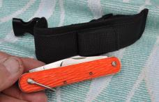 Schrade Walden MC-1 Pilots Knife Auto Orange 4 1/4" Closed Mint NOS 1958-73 MIL-K-25549