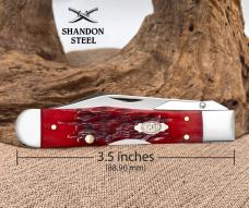Case XX Dark Red Bone Peach Seed Jig Cheetah Cub No 31943 Folding Pocket Knife