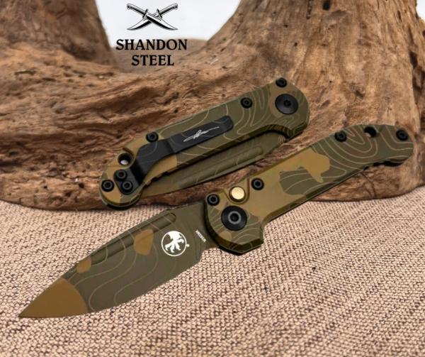Microtech Knives LUDT Gen III Smooth Handle Badlands Topographic Drop Point 1135S-1TPBNCS-Z4 Microtech Knives LUDT Gen III Smooth Handle Badlands Topographic Drop Point 1135S-1TPBNCS-Z4