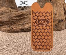 CASE XX GENUINE LEATHER HERRINGBONE KNIFE SLIP BROWN EMBOSSED CASE 41412