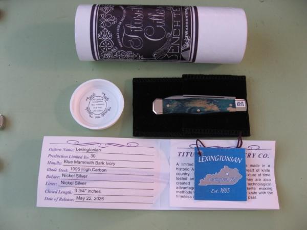 DANIELS FAMILY KNIFE BRANDS-TITUSVILLE CUTLERY-LEXINGTONIAN-MAMMOTH BARK IVORY #1 DANIELS FAMILY KNIFE BRANDS-TITUSVILLE CUTLERY-LEXINGTONIAN-MAMMOTH BARK IVORY #1