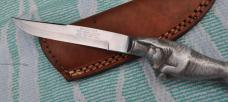 Bruce Fox Fixed Blade 8 1/4" Charging Bull Handle Aluminum Made in Solingen Germany 1950s