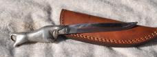 Bruce Fox Fixed Blade 8 1/4" Charging Bull Handle Aluminum Made in Solingen Germany 1950s