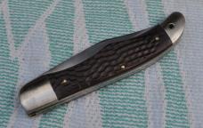 Case XX USA 2 Blade Folding Hunter 6265 SAB Light Use Crashing Snap Both Lanyard Hole Jigged Wood