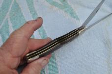 Case XX USA 2 Blade Folding Hunter 6265 SAB Light Use Crashing Snap Both Lanyard Hole Jigged Wood