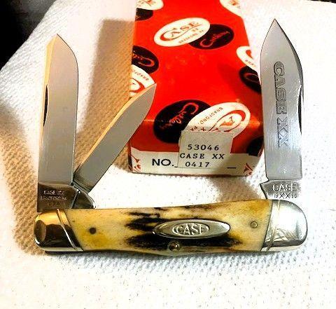 CASE 53046 STAG 3 BACKSPRING WHITTLER MINT CASE 53046 STAG 3 BACKSPRING WHITTLER MINT