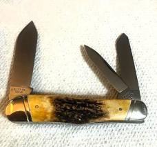 CASE 53046 STAG 3 BACKSPRING WHITTLER MINT