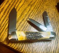 CASE 53046 STAG 3 BACKSPRING WHITTLER MINT