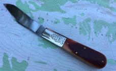 GEC 861121 Two Acorn Barlow rust orange natural bone stainless clip blade pre-owned