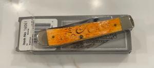 Case Carved Persimmon Orange BN Trapper