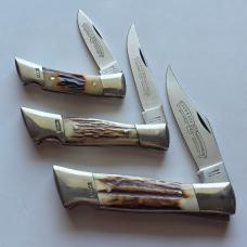 Vintage Schrade I*XL GS-234 Lockback 3-Knife Limited Edition Set - Genuine Stag - Snap-on Exclusive 