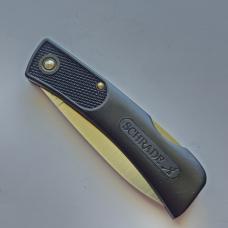 Vintage Schrade USA SP3 Slim Line Lockback Knife - Mint Condition - Plain Black Zytel