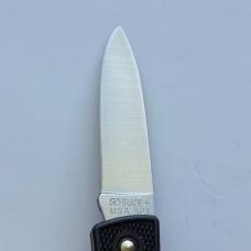 Vintage Schrade USA SP3 Slim Line Lockback Knife - Mint Condition - Plain Black Zytel