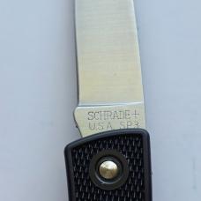 Vintage Schrade USA SP3 Slim Line Lockback Knife - Mint Condition - Plain Black Zytel