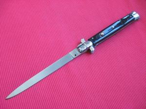 New Old Stock quotINOXquot 13 Inch Jet Black ITALIAN STILETTO Switchblade Knife