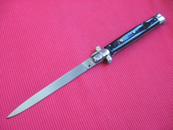 New Old Stock "INOX" 13 Inch Jet Black ITALIAN STILETTO Switchblade Knife New Old Stock "INOX" 13 Inch Jet Black ITALIAN STILETTO Switchblade Knife