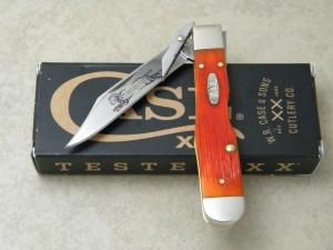 Case XX USA 611 12 Tequila Sunrise Fathers Day Barnboard Cheetah Cub Knife NIB