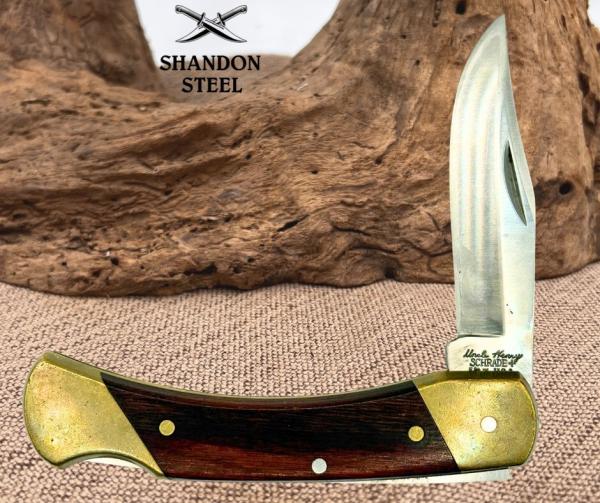 Schrade Uncle Henry LB7 "Bear Paw" VINTAGE Lockback Folding Knife - USA Made 119