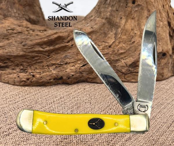 Buck Creek Trapper Yellow Synthetic Folding 2 Blade Stainless Pocket Knife (42) Buck Creek Trapper Yellow Synthetic Folding 2 Blade Stainless Pocket Knife (42)