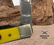 Buck Creek Trapper Yellow Synthetic Folding 2 Blade Stainless Pocket Knife (42)