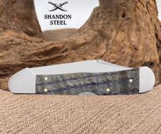 Case XX Copperlock Blue Curly Oak Wood 47494 Stainless Pocket Knife