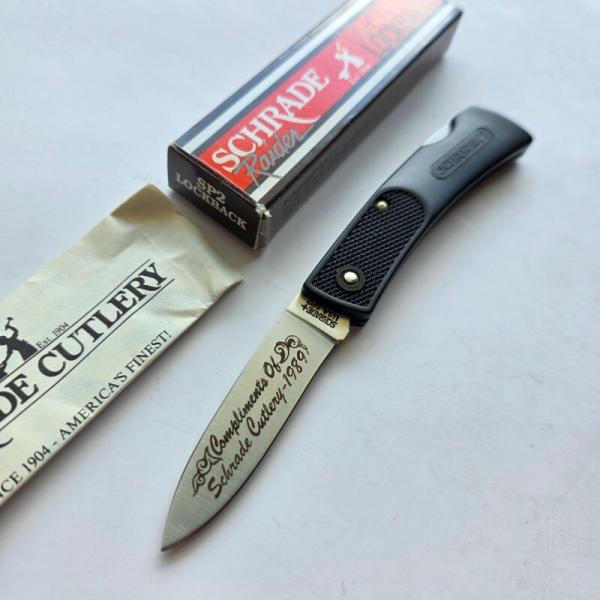​Vintage 1989 Schrade USA SP2 Raider Lockback - Mint In Box (MIB) - Factory Etch Special Edition