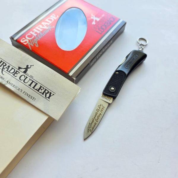 Vintage 1990 Schrade USA SP1 Nighthawk Lockback - Mint In Box (MIB) - Factory Etch Special Edition
