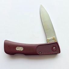 Vintage Schrade USA SP3 Firebird Lockback Knife - Mint In Box (MIB) - Maroon Handle Variation