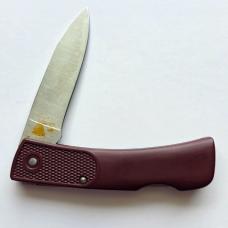 Vintage Schrade USA SP3 Firebird Lockback Knife - Mint In Box (MIB) - Maroon Handle Variation