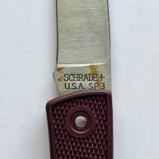 Vintage Schrade USA SP3 Firebird Lockback Knife - Mint In Box (MIB) - Maroon Handle Variation