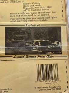 ​Vintage 1992 Schrade USA HG2CP Harry Gant #33 Skoal Bandit SP2 Lockback Knife - Factory Sealed NIP