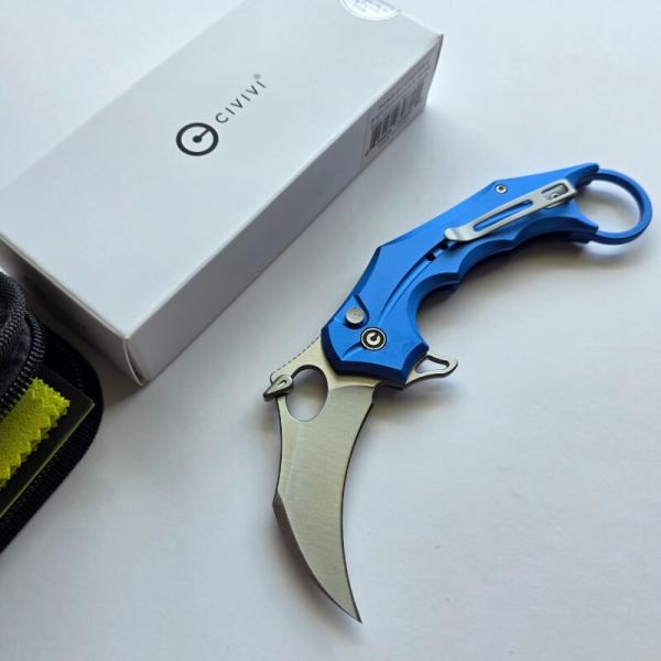 CIVIVI Incisor II Button Lock Karambit - Brand New in Box - Blue Aluminum - Nitro-V Blade CIVIVI Incisor II Button Lock Karambit - Brand New in Box - Blue Aluminum - Nitro-V Blade