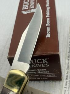 Buck 1990 Model 110BB Brown Bone Folding Lockback Hunter Made In USA New In Box