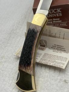 Buck 1990 Model 110BB Brown Bone Folding Lockback Hunter Made In USA New In Box