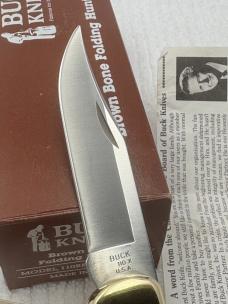 Buck 1990 Model 110BB Brown Bone Folding Lockback Hunter Made In USA New In Box