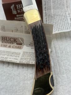 Buck 1990 Model 110BB Brown Bone Folding Lockback Hunter Made In USA New In Box