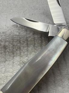 Taylor Cutlery Kingsport TN 1979 Vintage 2 Blade MOP Gunstock Pocket Knife 
