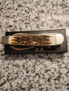 Case Amber Bone Peach Seed Jig Trapper 00164 Birthdate 08/18/25